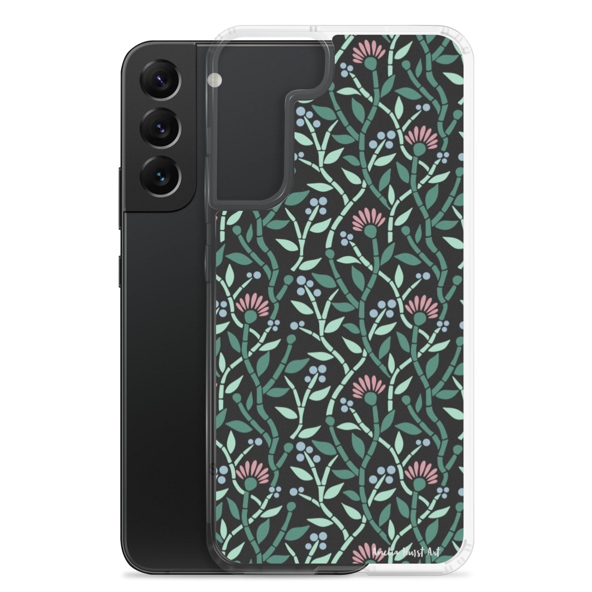 Une Coque Samsung avec motifs floral de chardons, différents modèles disponible Amelia Hurst Art