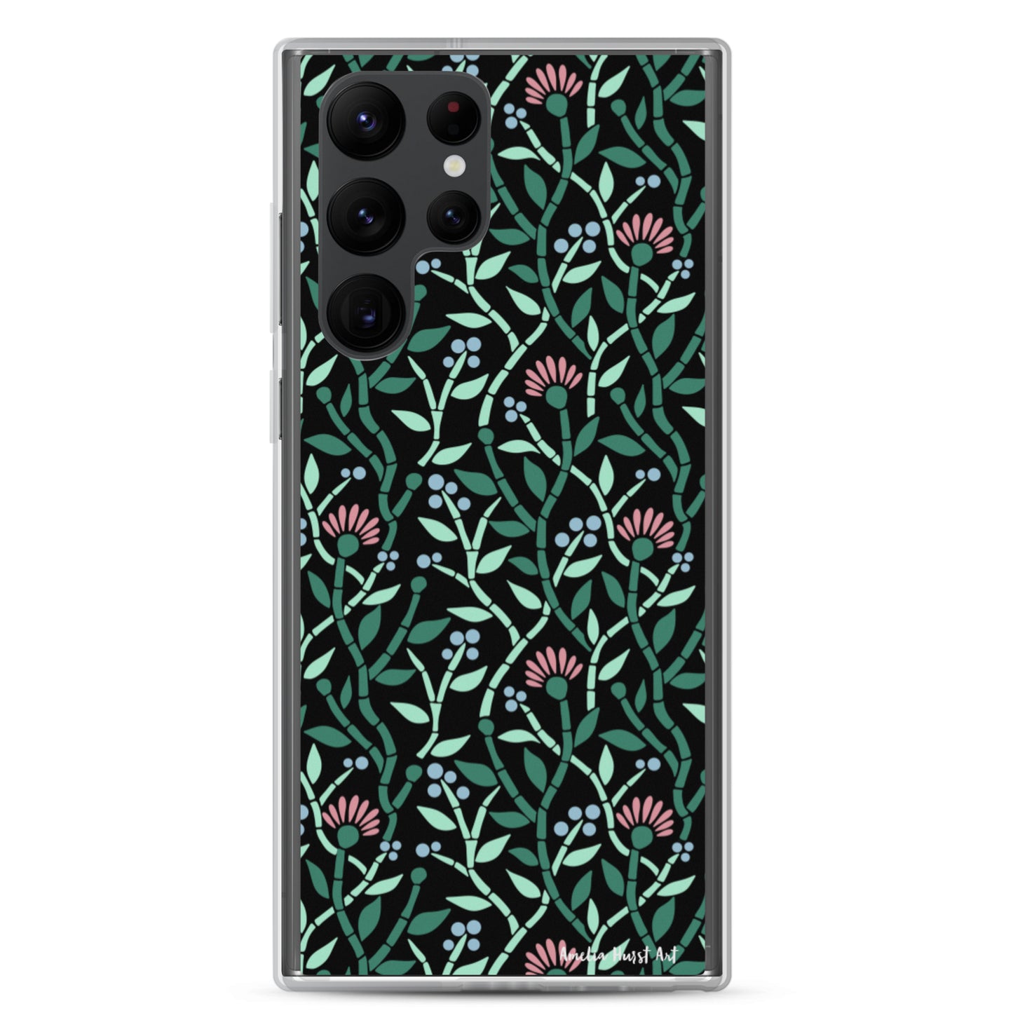 Une Coque Samsung avec motifs floral de chardons, différents modèles disponible Amelia Hurst Art