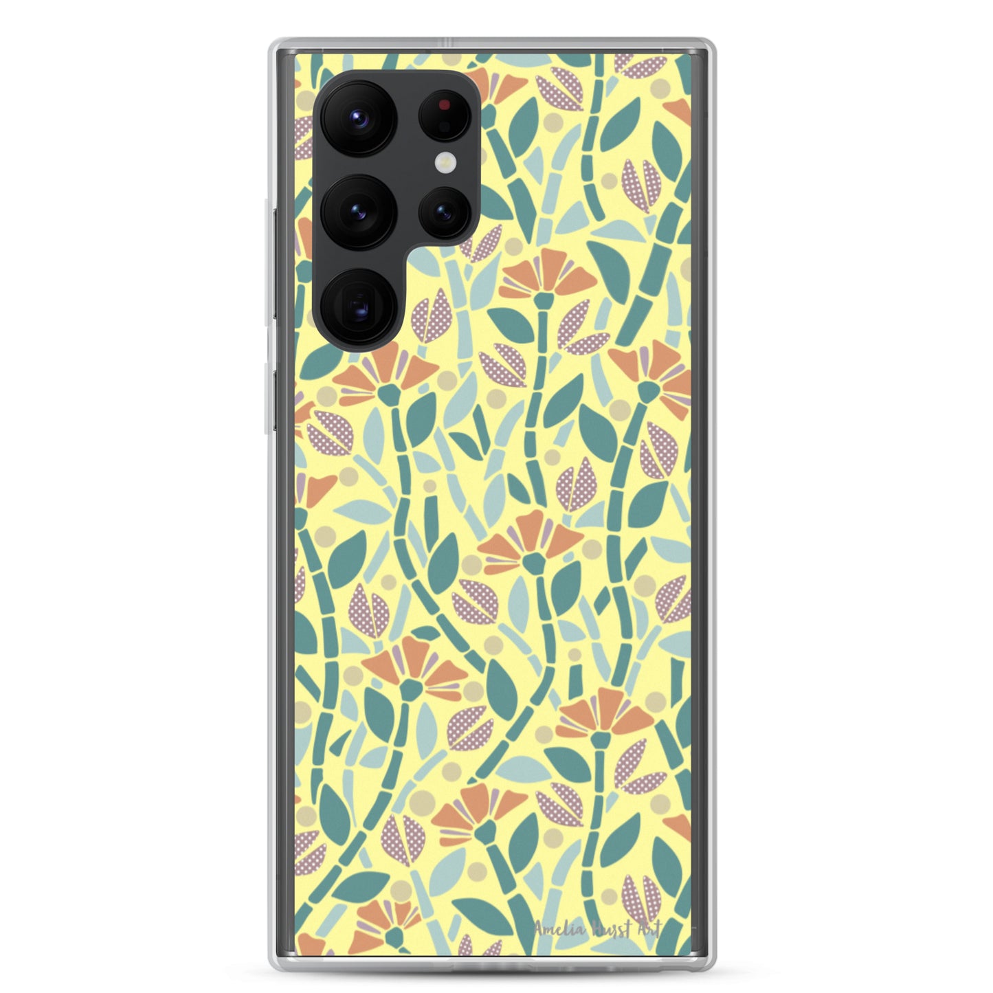 Une Coque Samsung jaune avec coquelicots, différents modèles disponibles Amelia Hurst Art