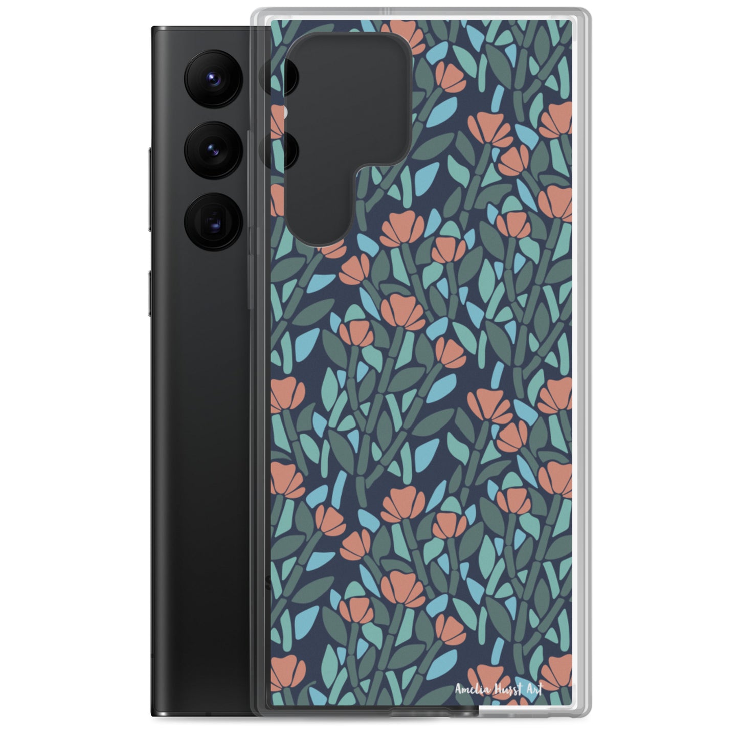 Une Coque Samsung avec motif de coquelicots floral, différents modèles disponibles Amelia Hurst Art